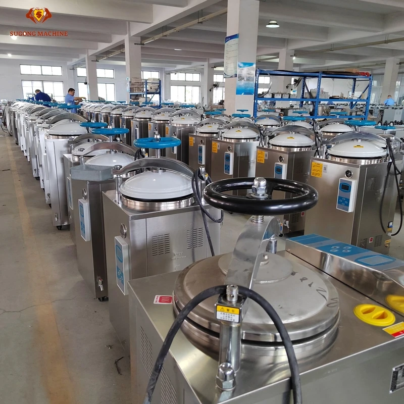 เครื่องฆ่าเชื้อแบบหม้อนึ่งฆ่าเชื้อแนวตั้ง 150 ลิตรอัตโนมัติสําหรับขวดแก้วอาหารกระป๋อง