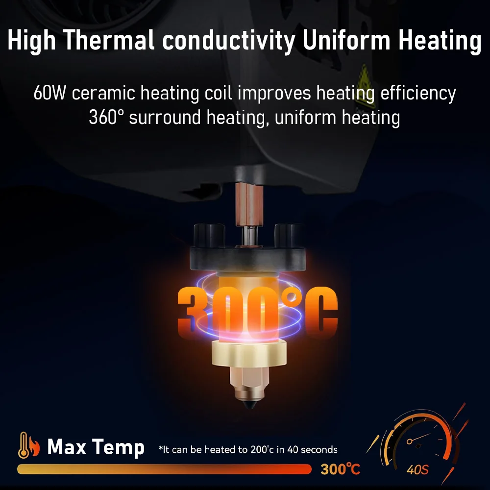 For Creality K1C k1 Max Hotend Noozle Ceramic Heating Block Kit New Version Quick-Swap Hotend Set 3D Printer Parts