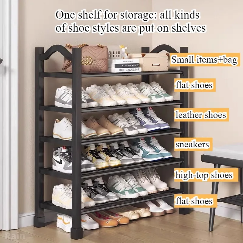An item at the entrance of the shoe rack, which is a narrow multi story storage indoor rental house located in the hallway