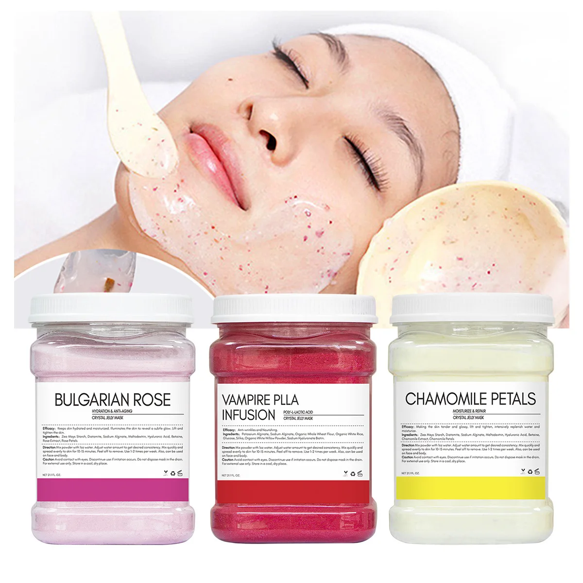 650g Jelly Mask Powder Beauty Salon Soft Film Powder Spa Hydro Anti-Aging Brighten Peel Off Facial Revitalizing Diy Crystal Mask