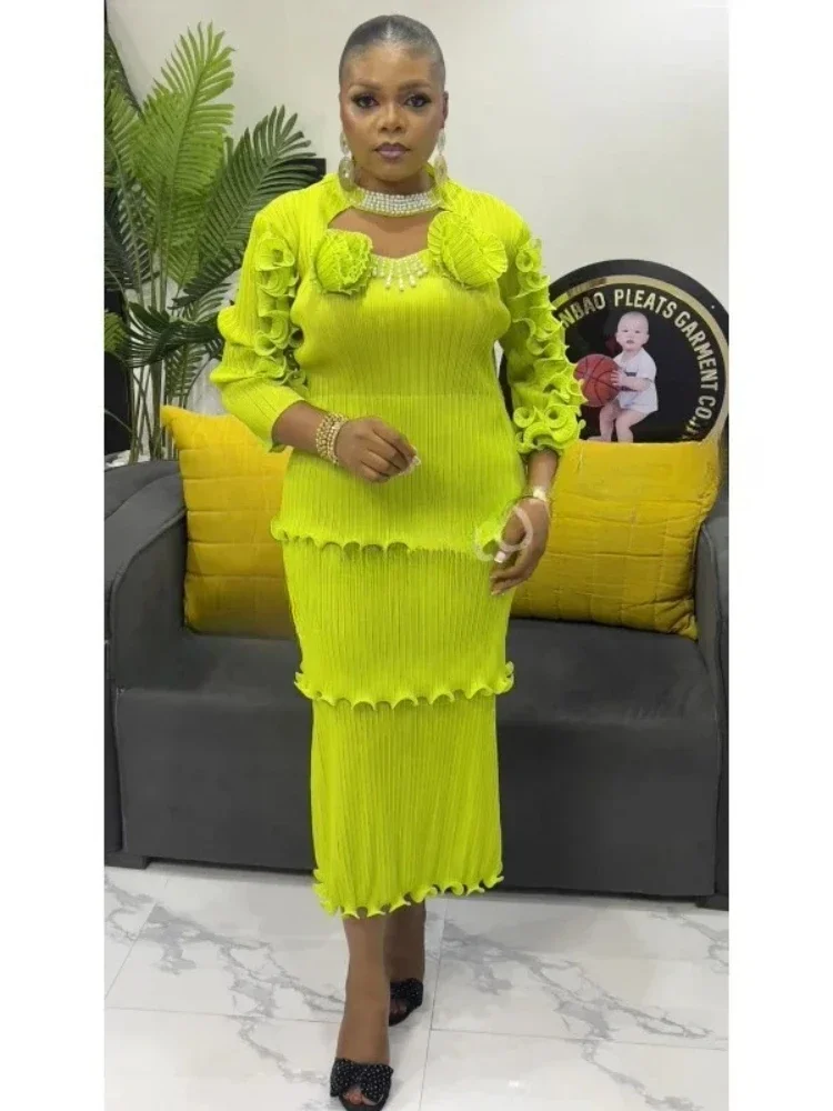 2025 Fold Wholesale New Solid Color Dress Applique Bead Splicing Loose Tube Top Fashion Dresses Women's Clothing