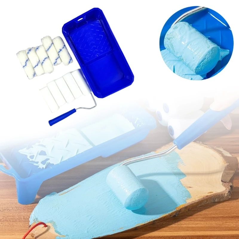 Set Rol untuk Halus dan Efisien Proyek DIY Rol Kecil Sentuh untuk Pintu Dinding Q81C