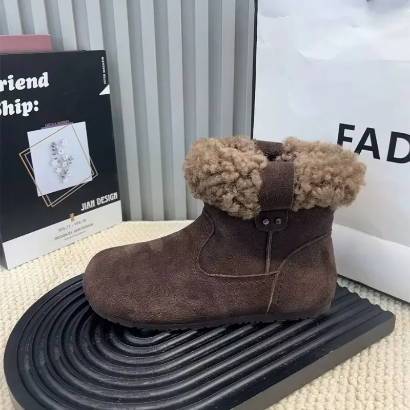 Zapatos de mujer, gran oferta 2024, botas tobilleras para mujer, botas modernas con borde vuelto a la moda, zapatos de terciopelo para invierno para mujer