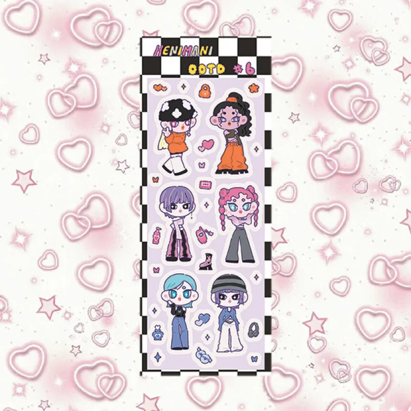 Korean Cartoon Cute Sweet Cool Character Bad Girl Stickers Hand Account Planner Diary Notebook Scrapbook DIY Decorative Stickers