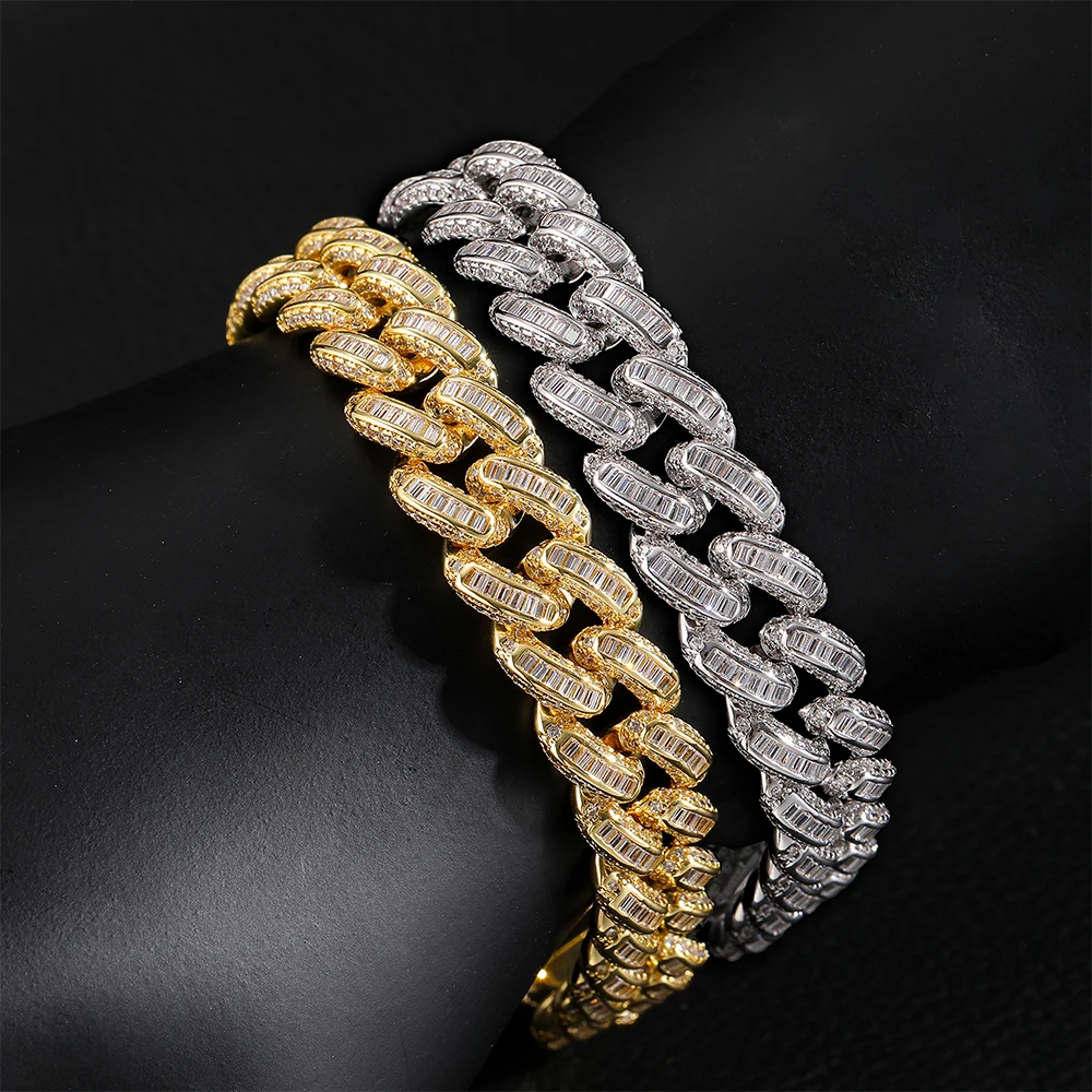 

13mm Iced Miami Cuban Chain Bracelet Paved Cubic Zirconia Hiphop Bangle Anklet For Men Luxury Fashion Accessory Repper Outfit