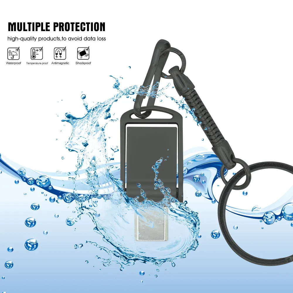 2 IN 1 phone Smartphone USB Flash Drive 128GB Type C OTG Metal waterproof USB 2.0 Mini Pen Drive 64GB pendrive