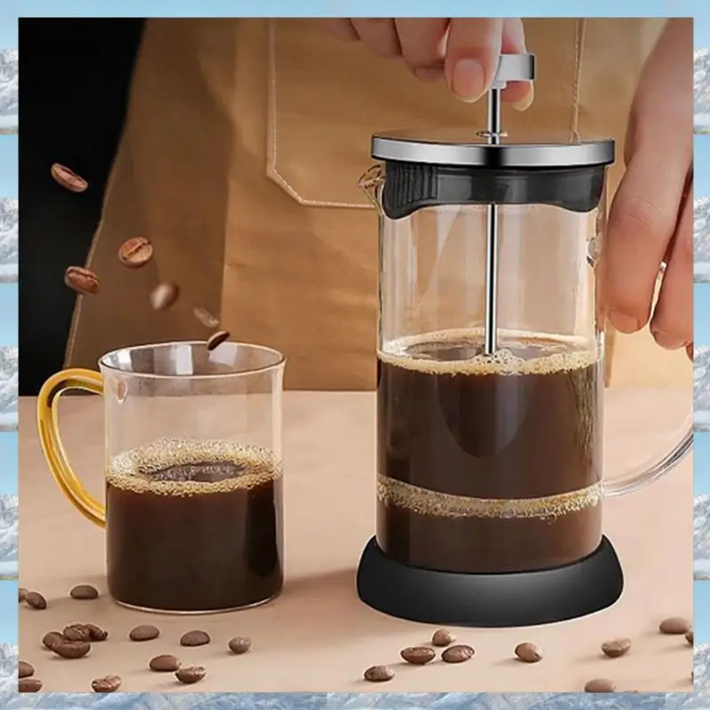 

2025 Hot Style Lazy Glass French Press French Press Coffee Pots Multifunctional Hand Punch Pot Coffee Accessories 600Ml