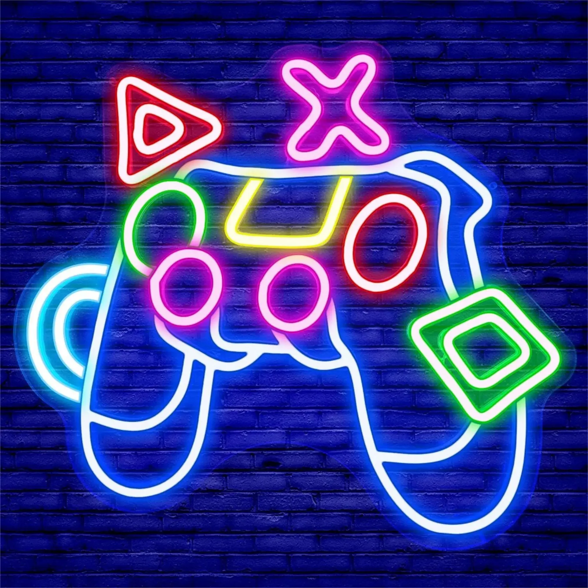 

Светодиодная неоновая вывеска в виде игрового контроллера, USB, с регулировкой яркости, для игровой комнаты, спальни, мужской комнаты, ретро-декор для геймеров, подарок для геймеров