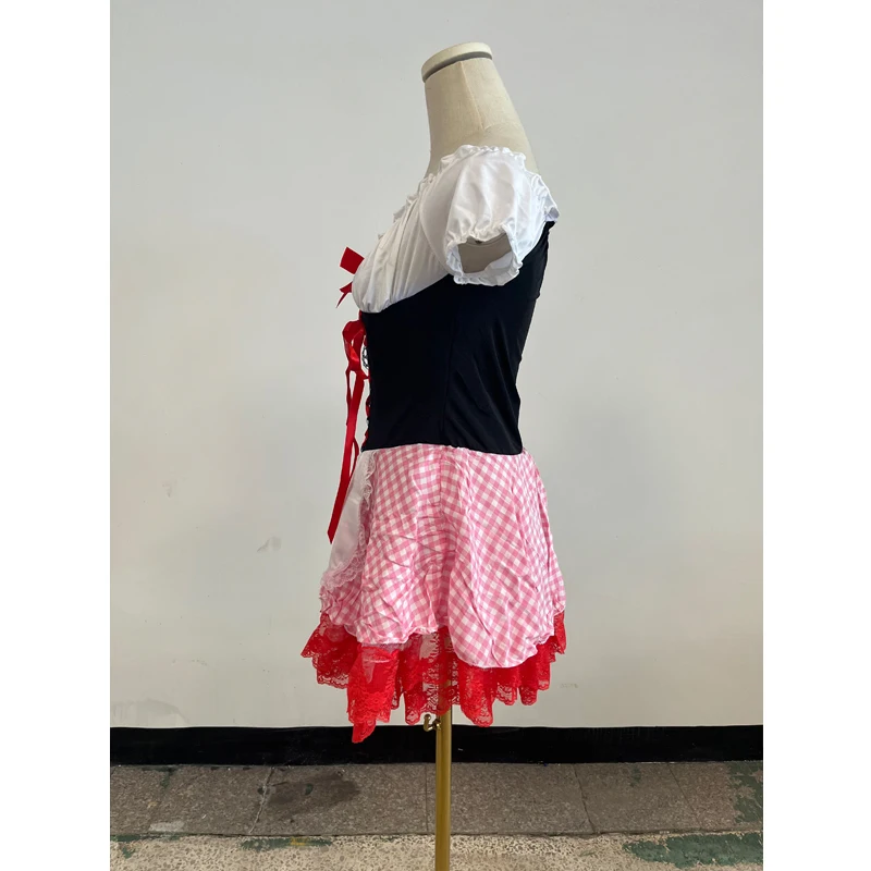 Costume di Halloween per donne adulte Little Red Riding Cosplay con cappuccio Uniformi da gioco fantasy Vestito operato da mantello da festa