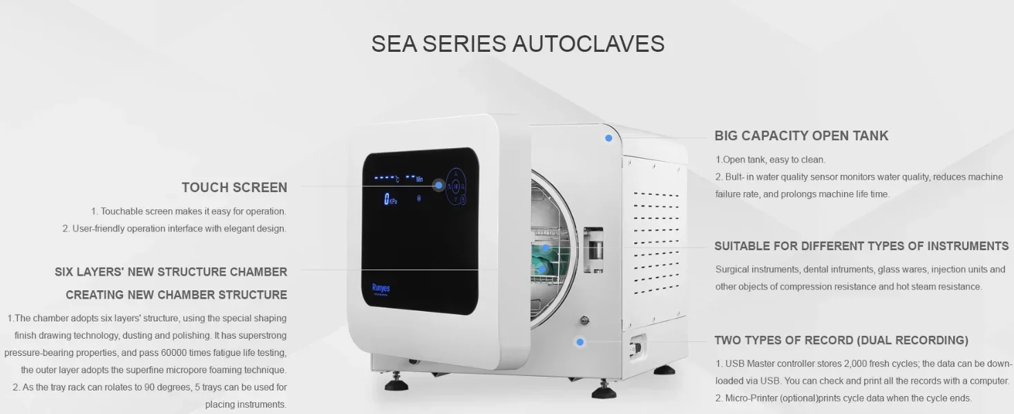 45L Touch Screen Sterilizer Autoclave Dentistry Steam Autoclave