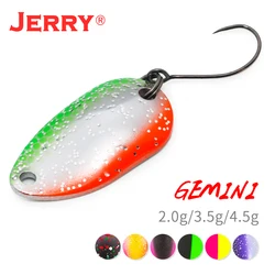 Jerry Gemini Trout Area Fishing Lures Iron Micro Fluttering Spoon 2g 3.5g 4.5g Colorado Spinner Perch Hard Baits Wholesale