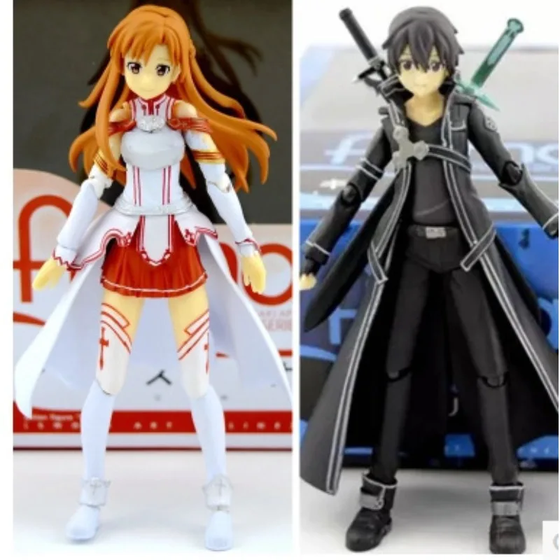 

Sword Art Online Anime Figure Model Yuuki Asuna Kirigaya Kazuto Kirito Standing Model Doll Desktop Decoration Collect Toys Gifts