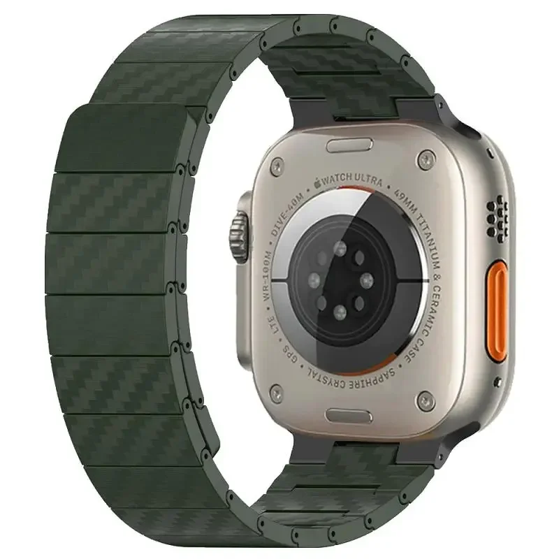 Magnetische Band Voor Apple Watch Ultra 2 49Mm Serie 9 8 7 45 41Mm 44Mm 40 42Mm Koolstofvezel Armband Voor Iwatch 6 5 4 3 Se Band