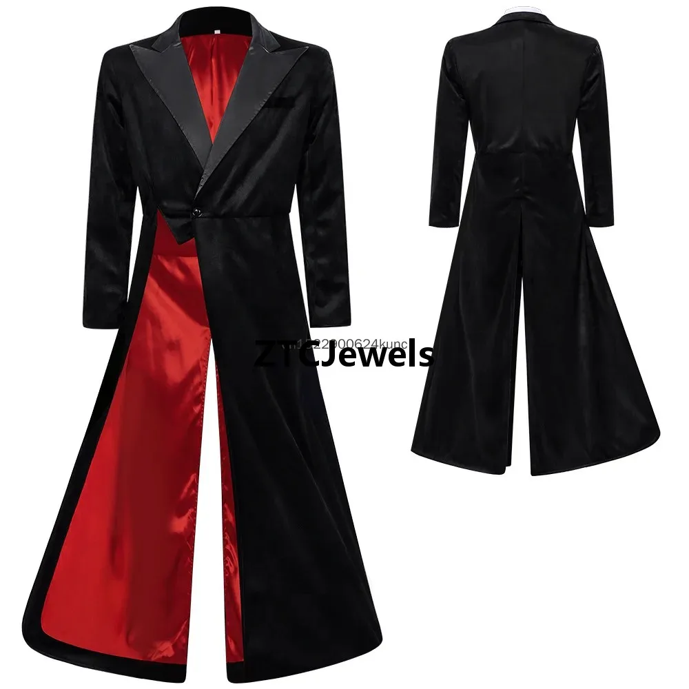 Cosplay Zhang Linghe Same Style Black Red Double Sided Jacket Gothic Punk Windbreaker for Men Irregular Lapel Fashion Coat - view 4