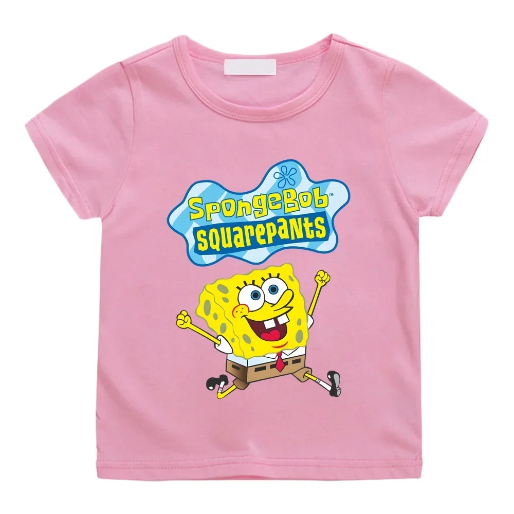Nouveau Bob l'éponge SquarePants coton T-shirt dessin animé garçons et filles T-shirt nouveau Design à manches courtes haut de haute qualité Couple T-shirt