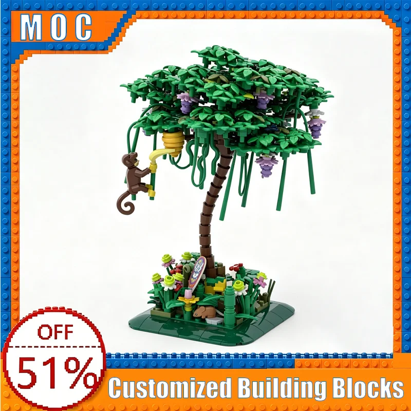 

572PCS Emerald Islands Atol Rainforest Canopy Building Blocks Model Assembly Educational Toy Creative Collection Birthday Gifts