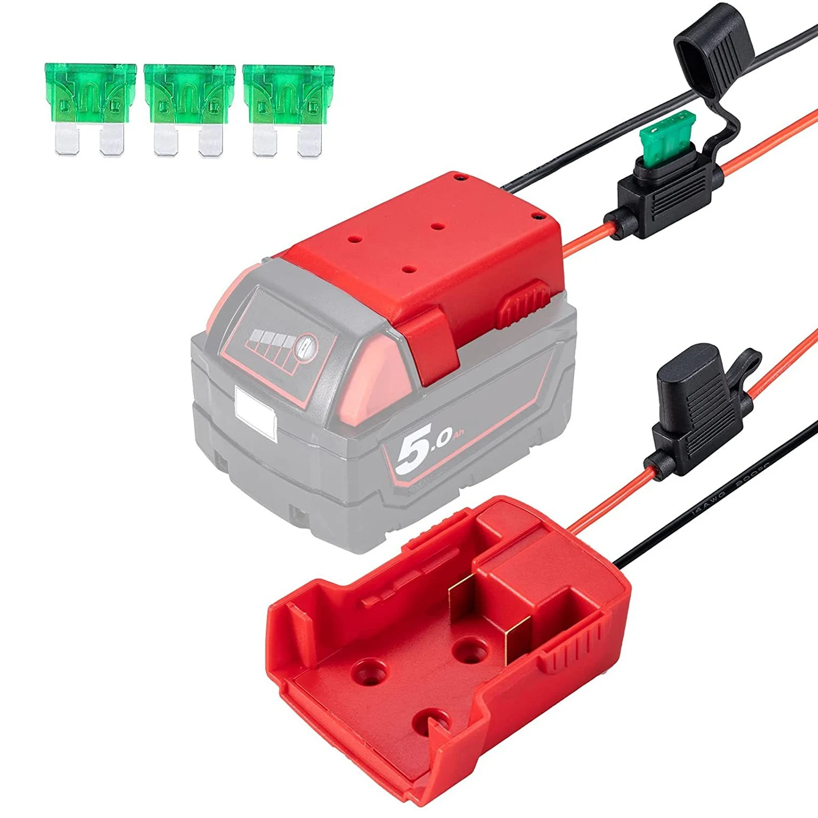 

Battery Adapters For Makita Bosch Milwaukee Dewalt Black Decker 18V Power Connector Adapter Dock Holder 14 Awg Wires