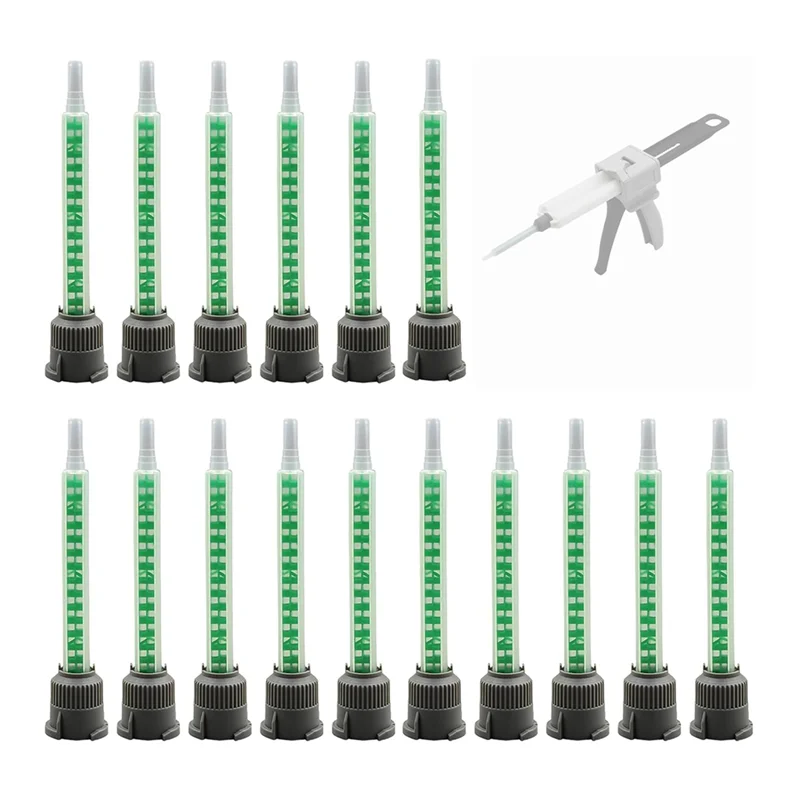 

ABWZ-50Pcs Epoxy Adhesive Mixing Nozzle Static Mixing Nozzle Mb6-16 Mixing Tube (1:1Ratio) For AB Glue Liquid Mixer