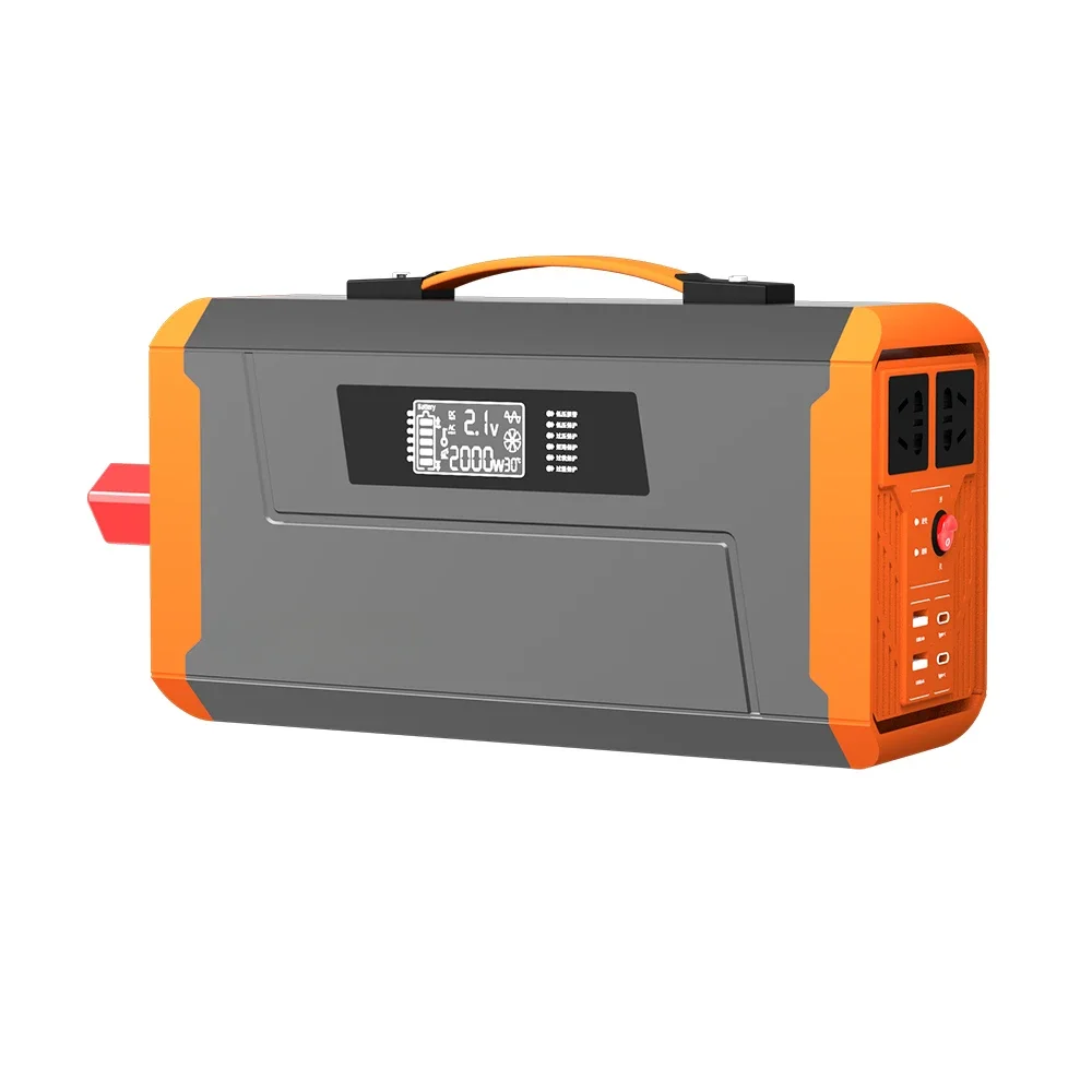 2000W 12V 24V 48V to 110V 220V Pure Sine Wave Solar Generator Power Supply Charging Power Station Camp Car Inverter