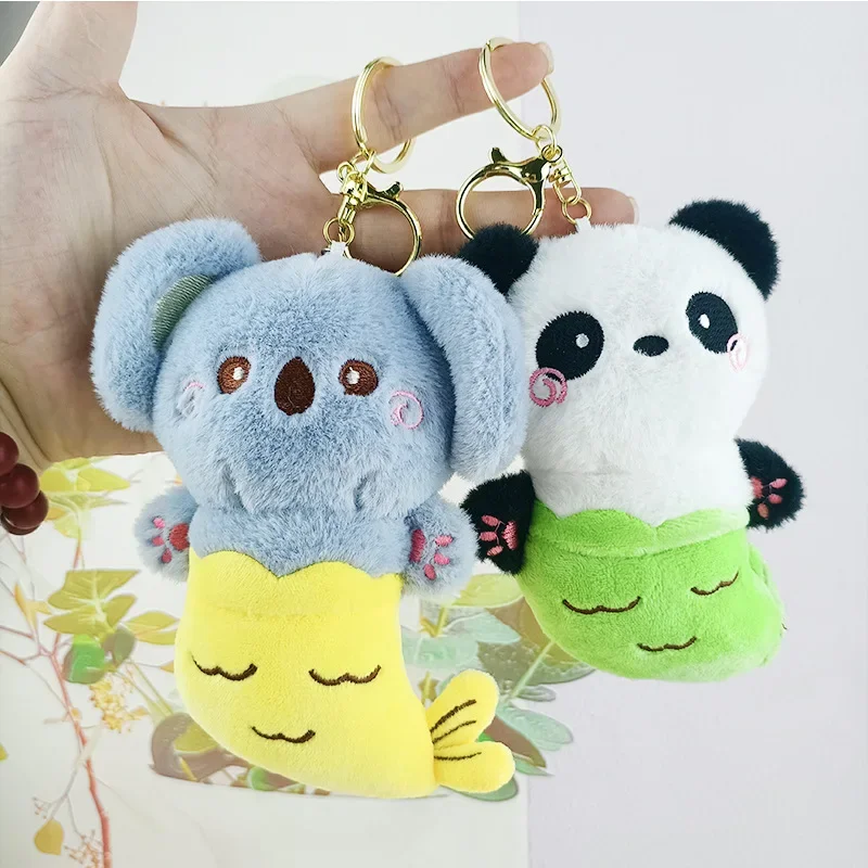 Animaux en peluche de dessin animé pour enfants, queue de beauté, pendentif beurre, série animale, porte-clés, beau souvenir exquis, souvenir de mariage