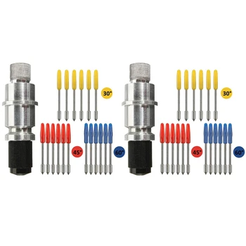 2x Bladhouder Basis Met 36 Stuks Snijbladen (30/45/60 Graden) Voor Silhouet Camee 1 2 3/Portret/Curio/Graphtec