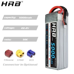 Bateria Lipo HRB 6S 22,2 V 5000 mAh 50C ze złączem XT60 do helikoptera ALIGN SAB 700 800