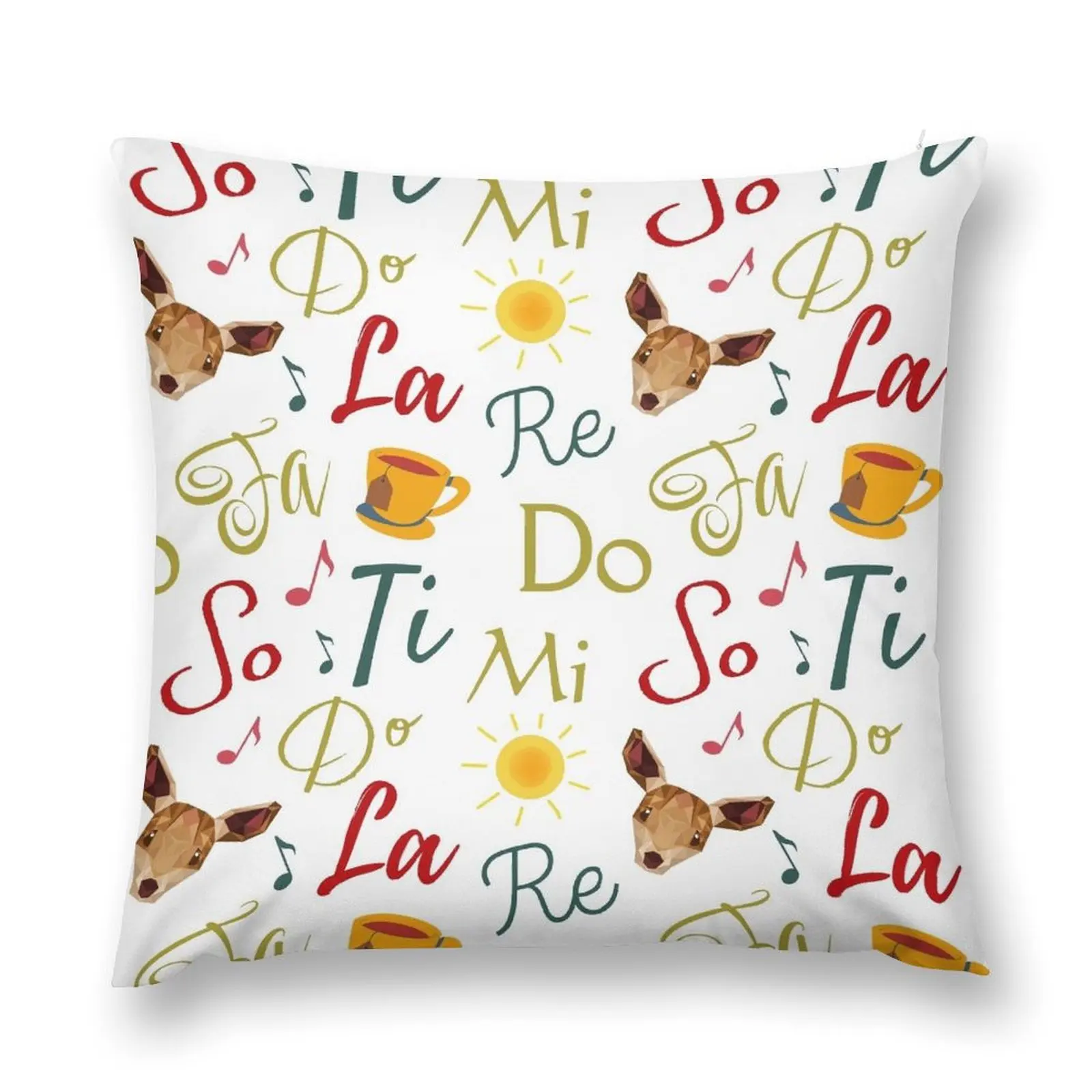 

Whimsical Do Re Mi Cute Sound of Music Song Pattern Throw Pillow Cushions Cover pillow