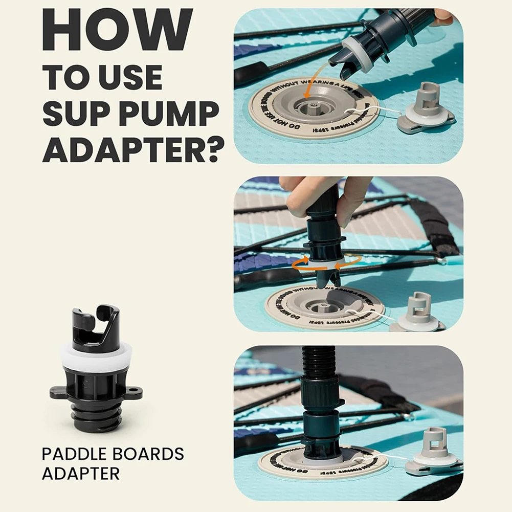 6Pcs Air Valve Adaptor for SUP Board Inflatable Pump Adapter Paddle Boat Kayak Air Valve Pump Connector Tire Air Compressor Kit