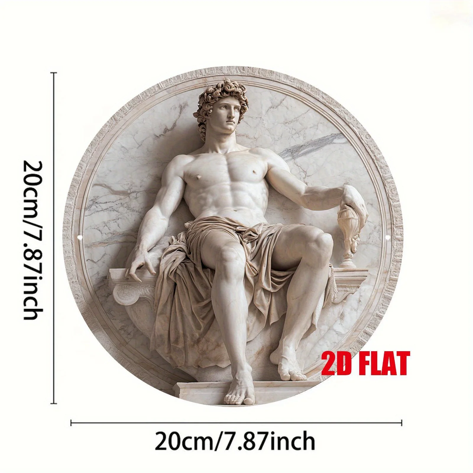 1pc Poseidon Greek God of Sea Metal Wall Decor - Vintage Greek/Roman Mythology Round Sign, Lightweight Poseidon Statue