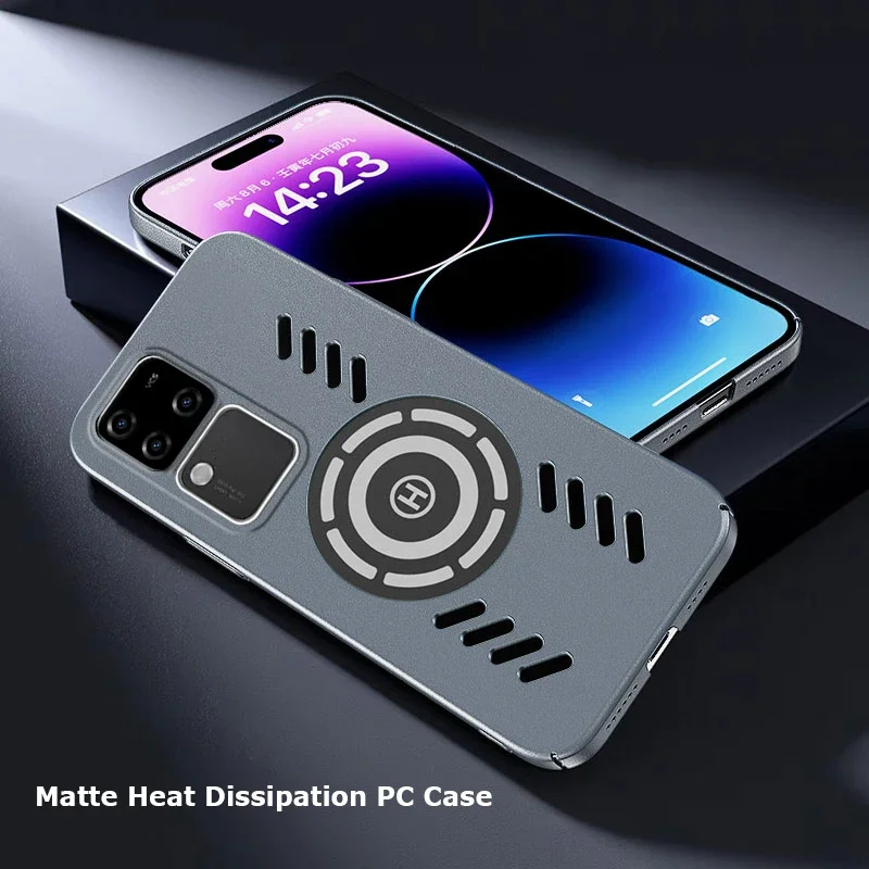 For vivo V40 V30 V29 V27 V27e V25 V23 Pro Ice Magnetic Heat Dissipation Matte PC Case Breathable Cooling Cover Casing Shell