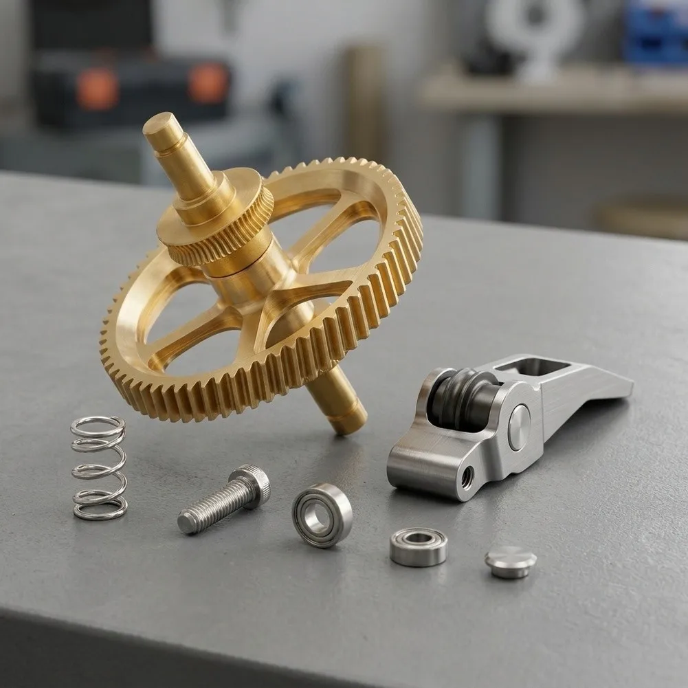 Upgraded Extruder Gear Kit for BambuLab For A2L Brass Material with Metal Handle for Consistent Filament Feeding in 3D Printing