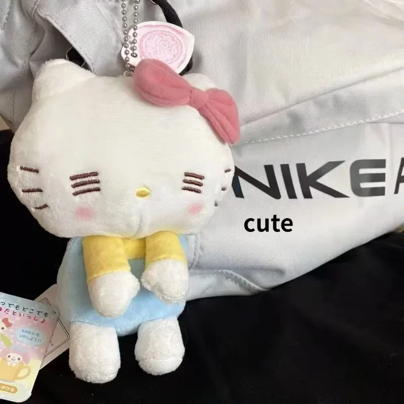 Sanrio hello kitty boneca de pelúcia dos desenhos animados anime bonito kt gato brinquedos mochila pingente chaveiro decoração do quarto presentes do feriado natal