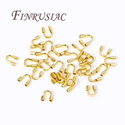14K Gold Plated Wire Protectors Wire Guard Guardian Protectors Loops U Shape Accessories,Clasps Connectors For Jewelry Making