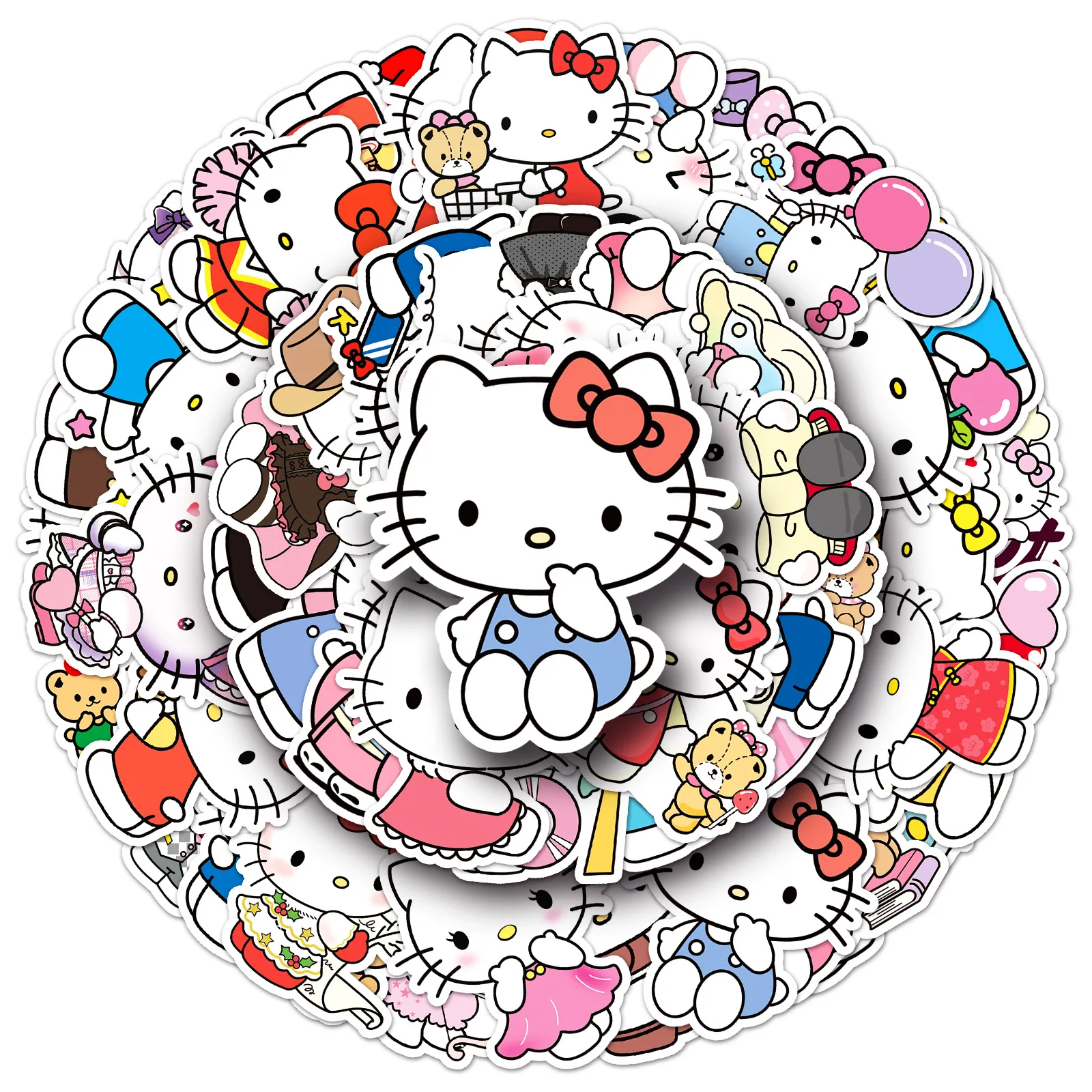 

10/30/50PCS Sanrio Kawaii Hello Kitty Sticker Cartoon Cute Graffiti Decal Kids Toy DIY Motorcycle Skateboard Waterproof Sticker
