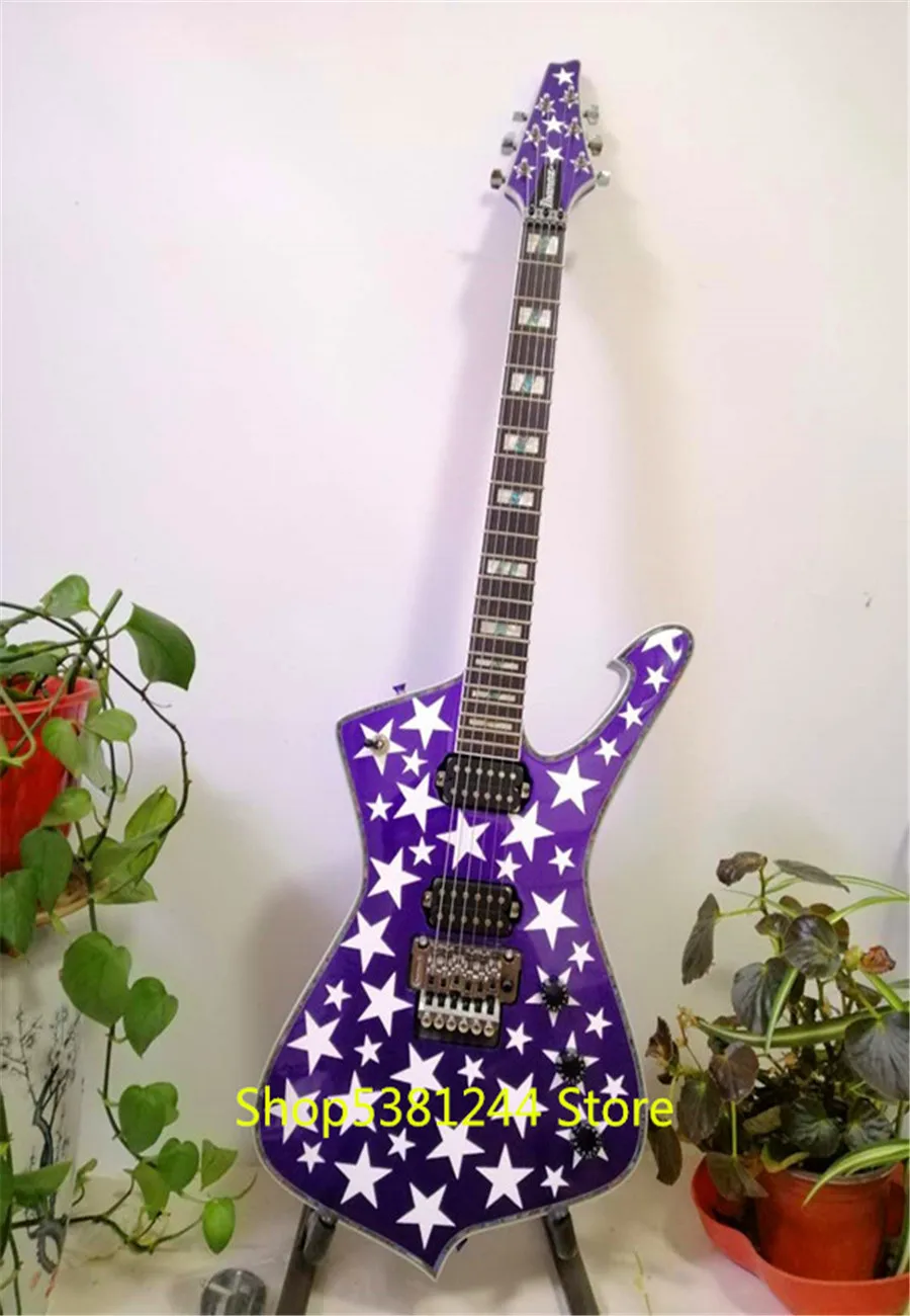 Free transportation, purple 6 string electric guitar, color selection, factory customization