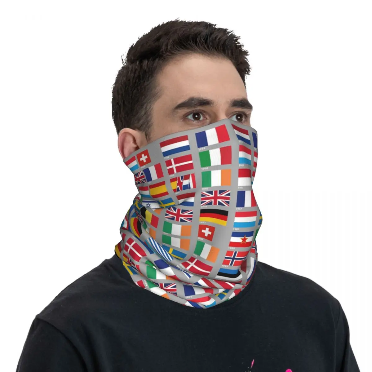 Bandeira do vencedor Bandana, Pescoço Gaiter, Impresso Lenço Rosto, Multifunções Headband, Equitação Respirável, Cada Canção Europeia, Cachecol