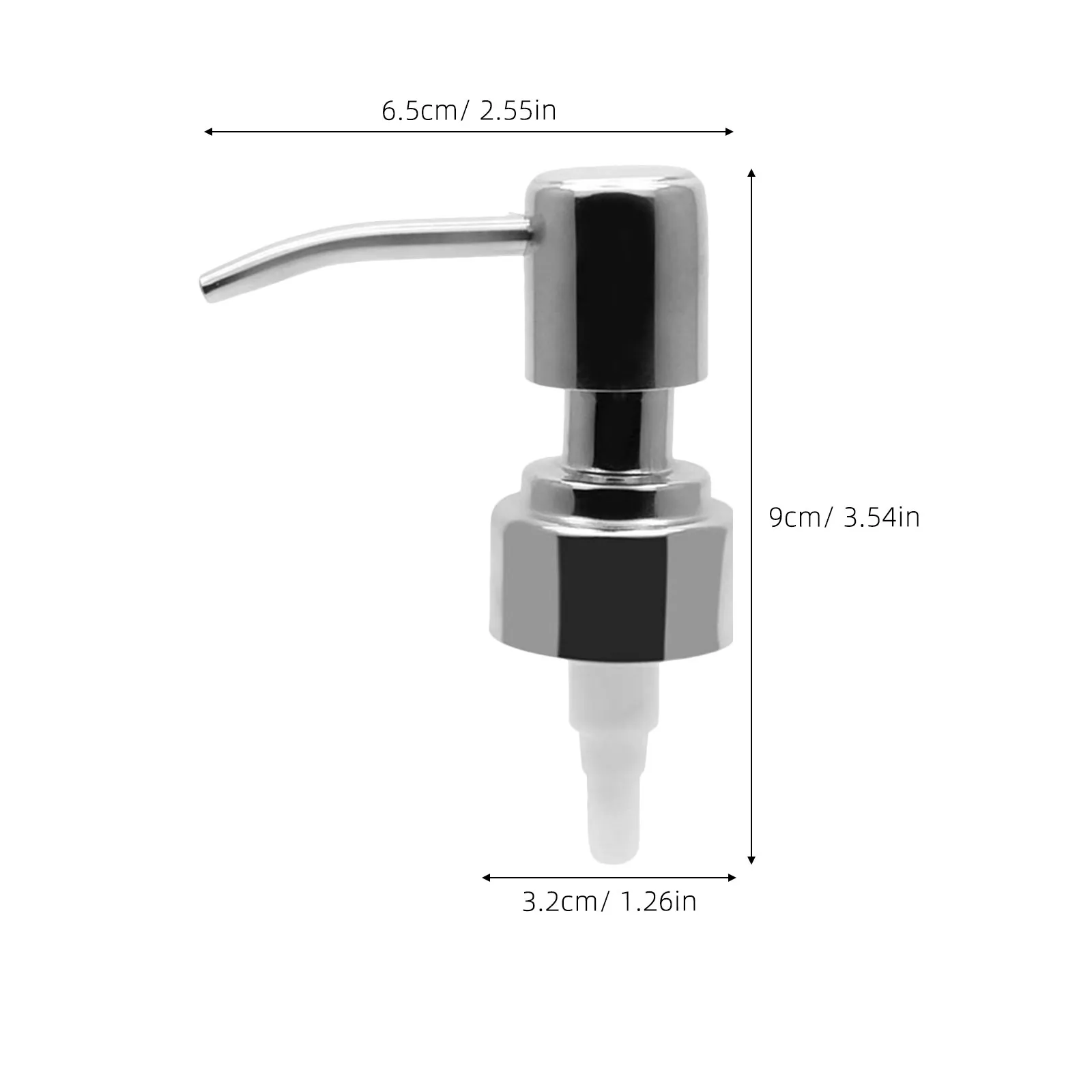 6Pcs Creative Design Stainless Steel Bottle Pump Head Pressing Type Lotion Soap Dispenser Pump for Home Kitchen Bathroom Use