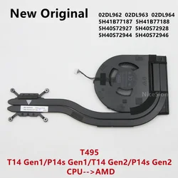 New Original For Laptop Lenovo Thinkpad T495 T14 P14s Gen1/2 AMD CPU Cooling Fan Heatsink Radiator UMA Cooler 02DL962 5H41B77187