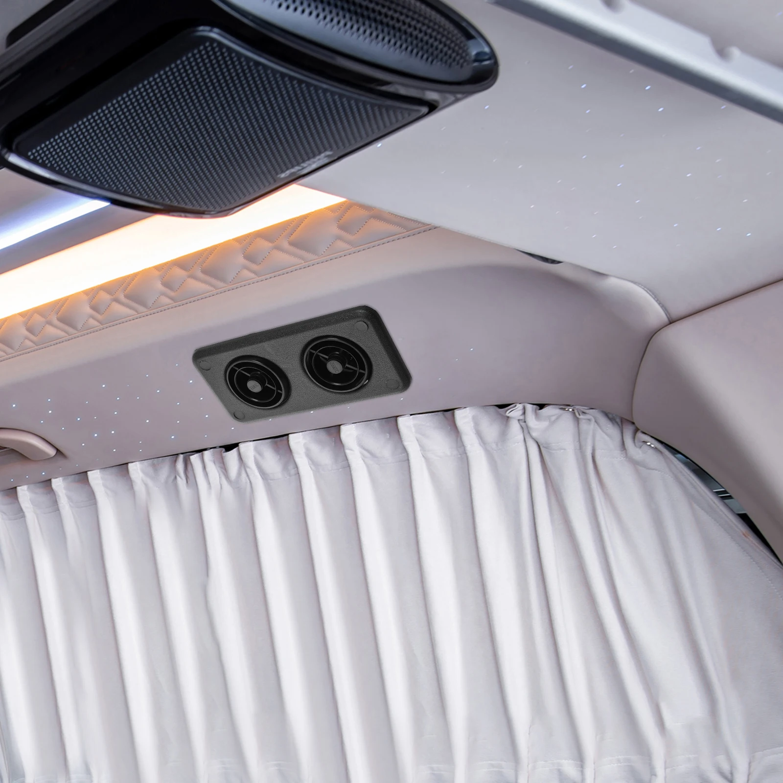 

Adjustable Bus Outlet Vent Black ABS Roof Air Conditioner Deflector Compatible with Truck RV Automotive High for Large