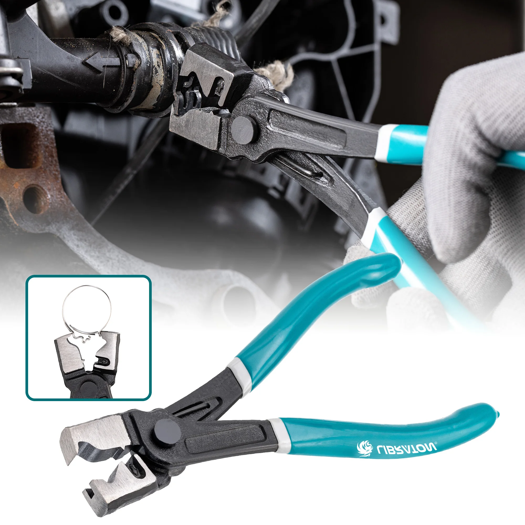 CV Boot Clamp Tool, Spring Clamp Pliers, CV Boot Clamp Pliers, 7"Ear Clamp Pliers, Clic & Clic-R Hose Clamp Pliers for Auto Car Maintenance, Hose Clamp Removal Installation Tool