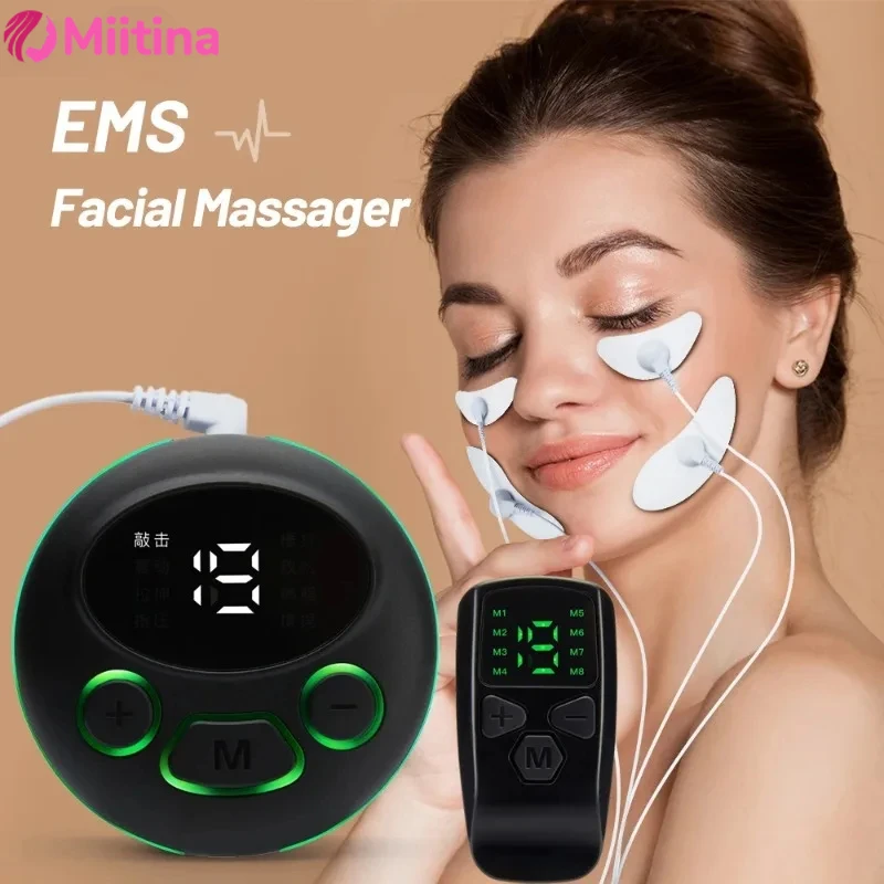 

New EMS facial massager low-frequency pulse crescent shaped beauty device V-shaped facial wrinkle removal facial muscles