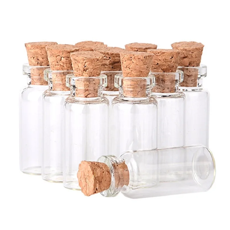 100 diameter 12mm glass bottle with wooden stopper cover can be used for perfume bottle pendant DIY jewelry accessories