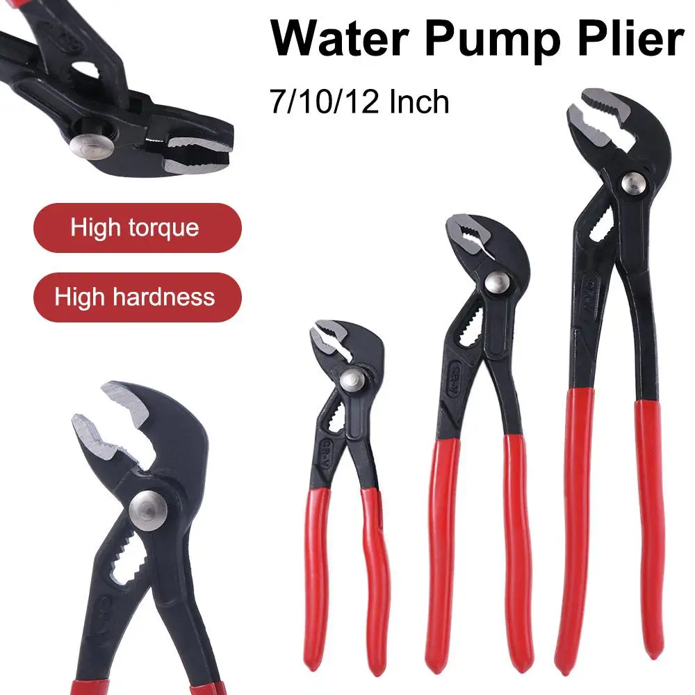 

7/10/12 Inch Quick Adjustment Water Pump Pliers Adjustable Sliding Groove Design Water Pipe Clamp Pliers Quick-Release