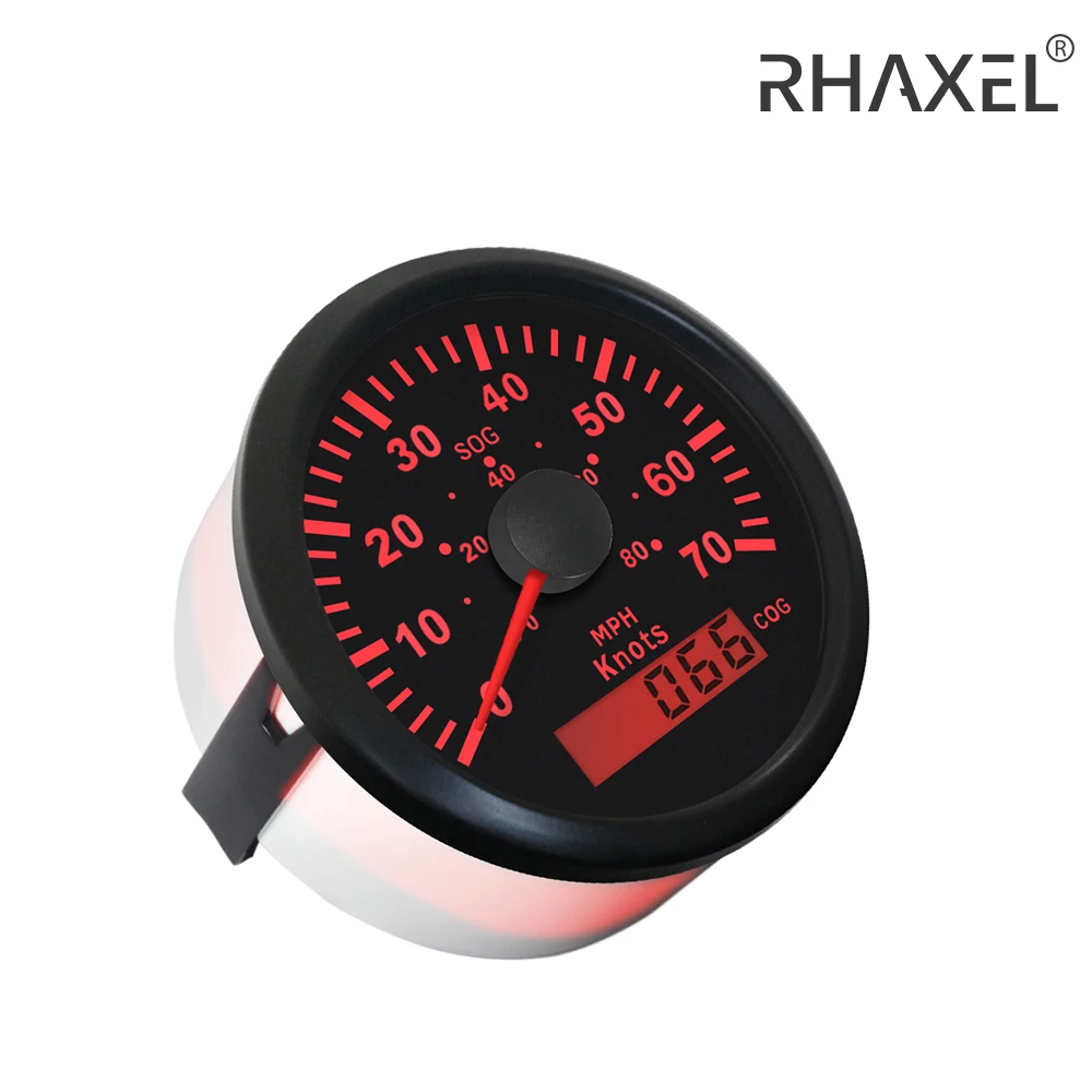 RHAXEL Marine GPS Speedometer 15Knots 35Knots 70Knots Speed Gauge with Course for Boat Yacht with Backlight 85mm 12V/24V