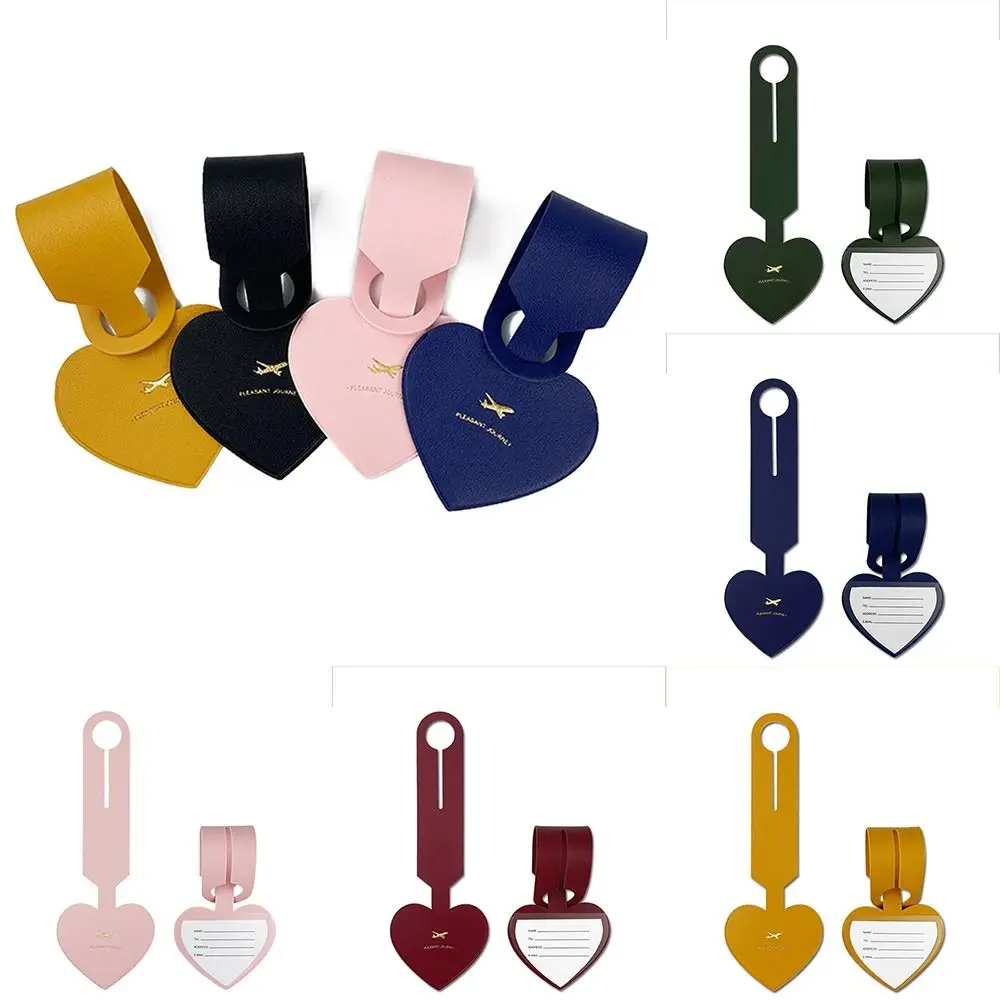 Airplane Suitcase Tag Love Shape PU Luggage Tag Boarding Pass Travel Accessories Baggage Name Tags Address Label