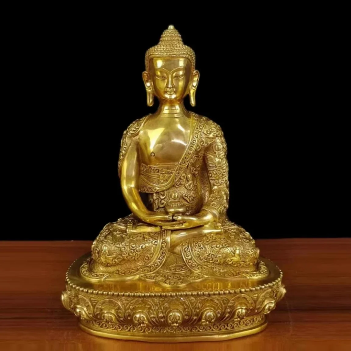 Feng Shui Copper Three Treasures Buddha Shakyamuni Pharmacist Buddha Home Decoration