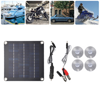 10W 12V Waterproof Solar Panel Kit Portable Trickle Charger with Battery Clips for Cars Motorcycles and Outdoor Equipment