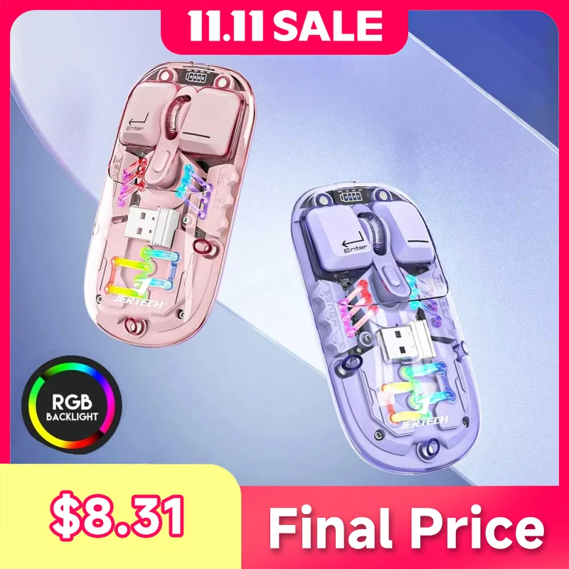 

WB112 Rechargeable Wireless Transparent Mouse Backlight C-Type 2.4G Bluetooth Dual-Mode Computer Mouse Computer