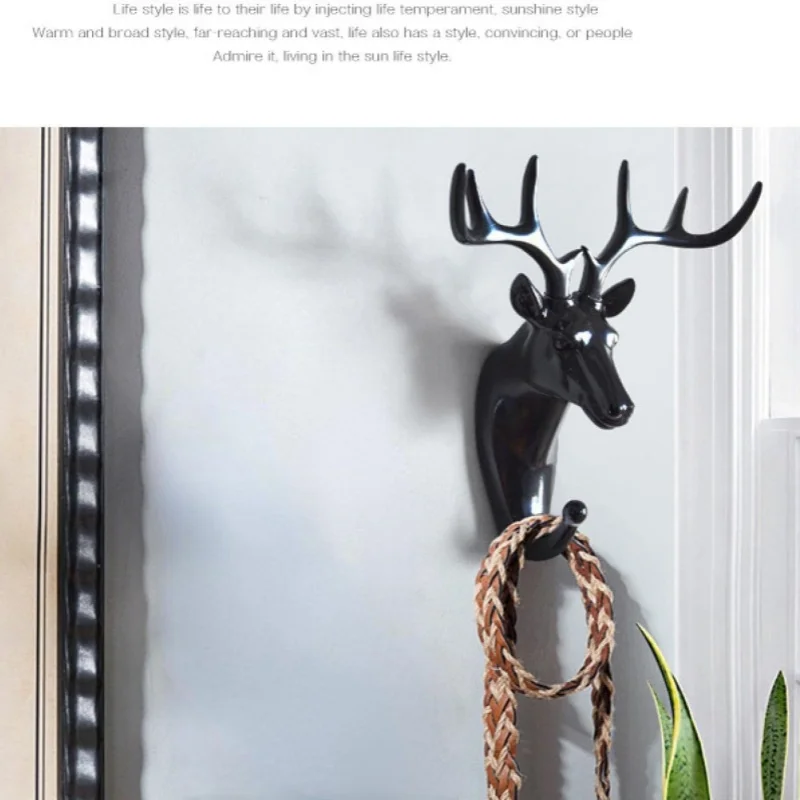 Animal Modeling Hooks Creative Vintage Wall Hanging Hook Hanging Clothes Hat Scarf Key Deer Horns Hanger Rack Walls Decoration