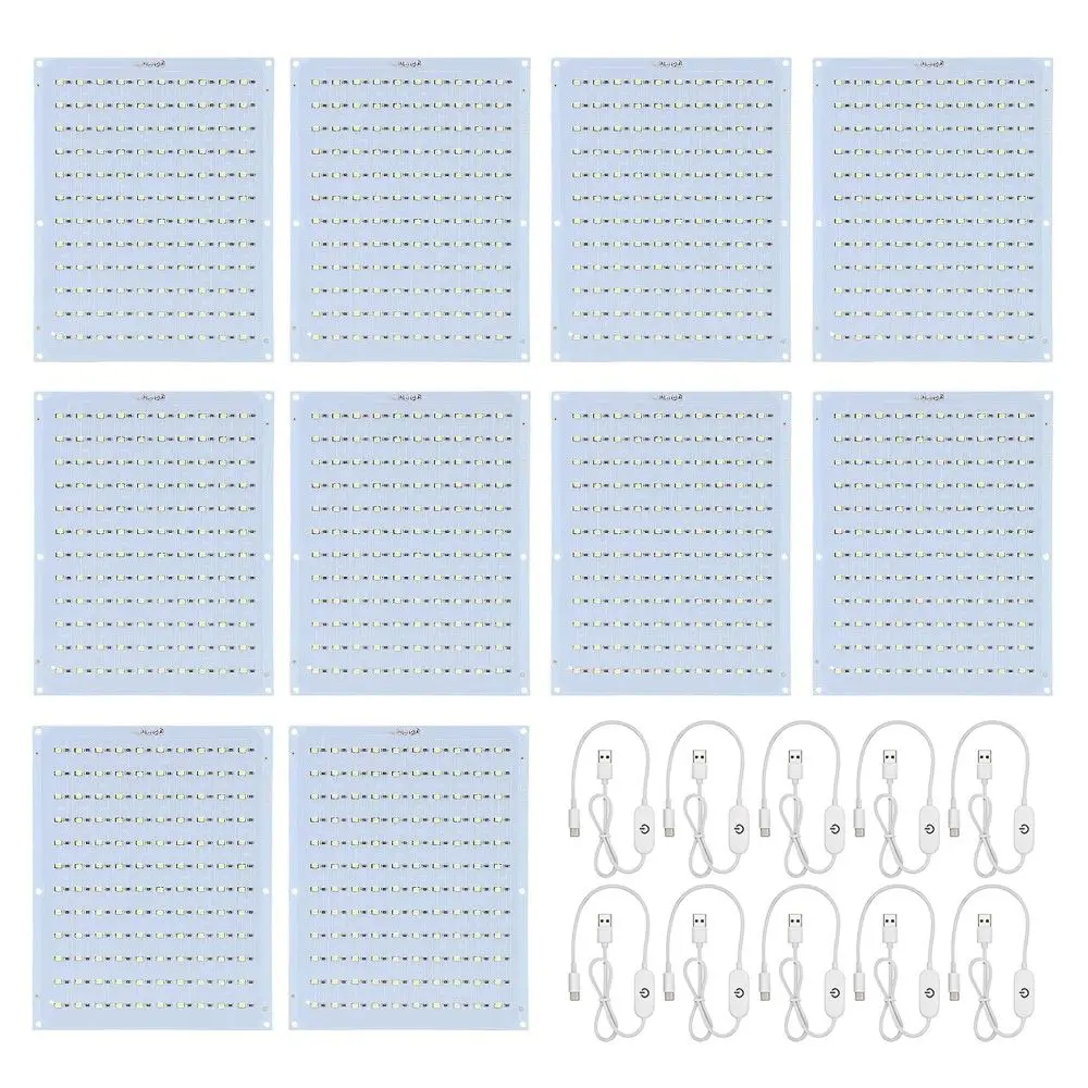 10pcs Upgrade White Light LED Backlight Board USB Cable 120 LED Beads CMYK LED Light Panel DIY Light Kit Hobbyist